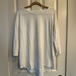 Chicos Women's Classic White 3/4 length  Sleeve T-shirt, Size Lg